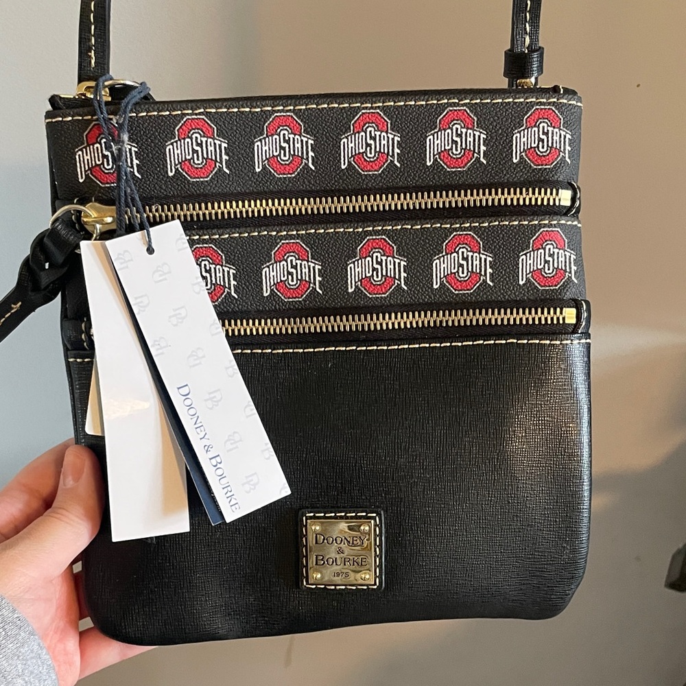 NWT Dooney & Bourke Black Ohio State Crossbody